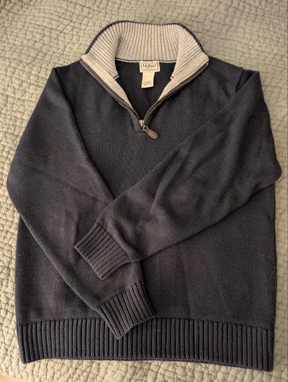 L.L. Bean Men's Quarter-Zip Sweater in Navy